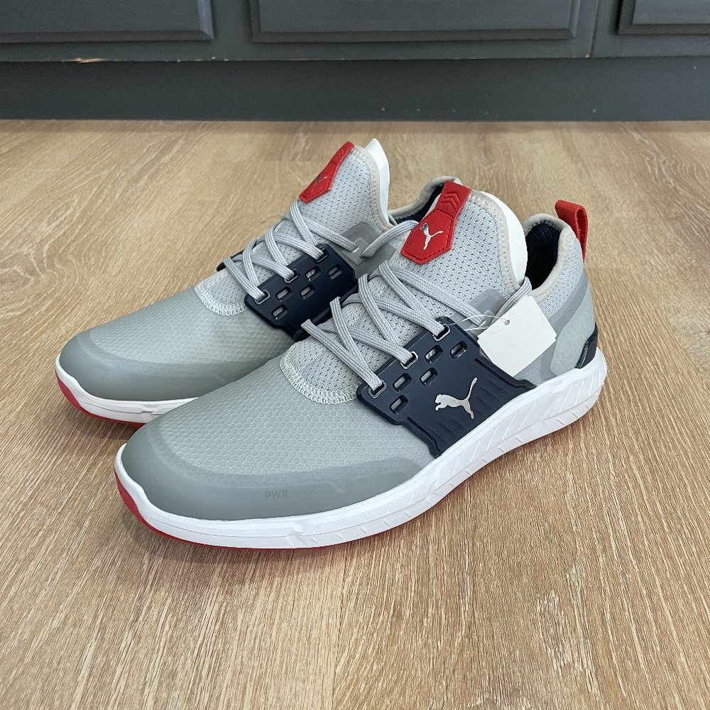NEW Puma Ignite Articulate Golf Shoes, High Rise/Silver/Navy Blazer, Size 9